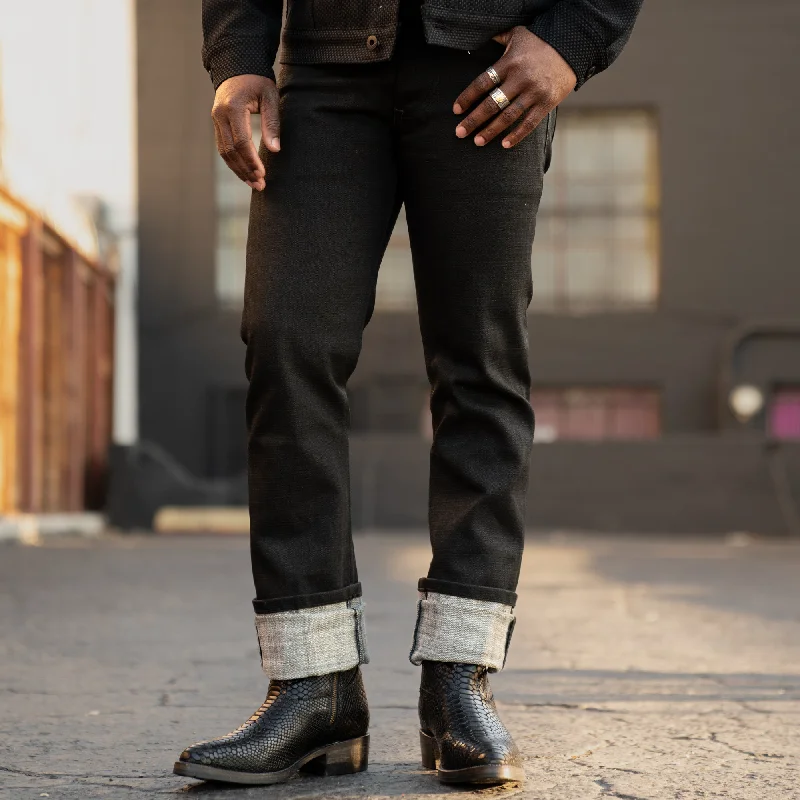 Jeans for Men with a Big BellySchaeffer's Garment Hotel x SOP 101 Standard Straight "Paloma" Jean Coated Black FINAL SALE