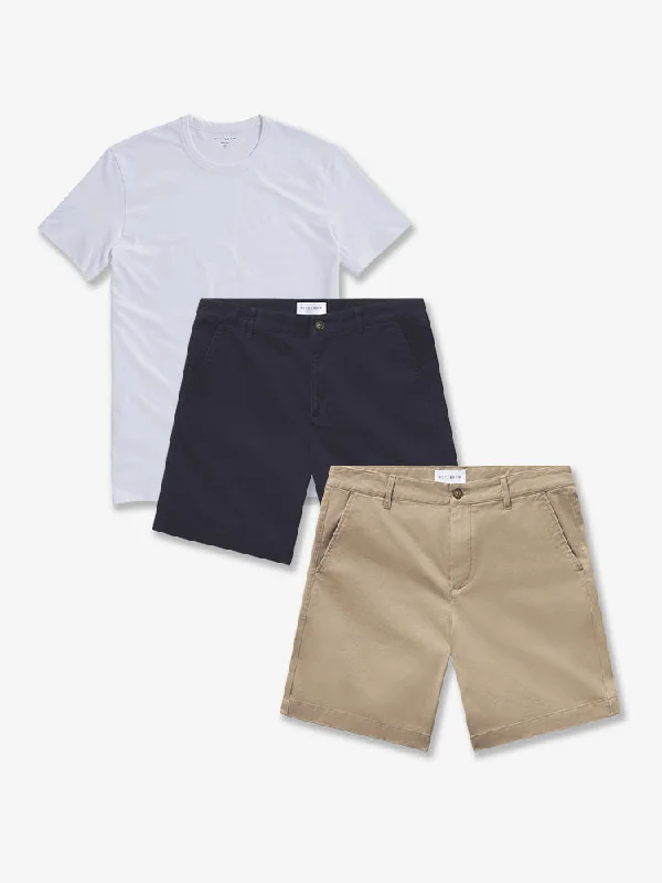 Men's Jeans for Everyday WearSet 18: 2 pair of Stretch Shorts + 1 Driggs Tee