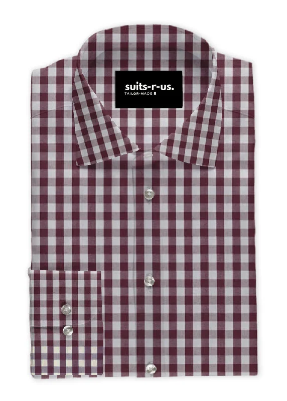 Dark Maroon Check Shirt
