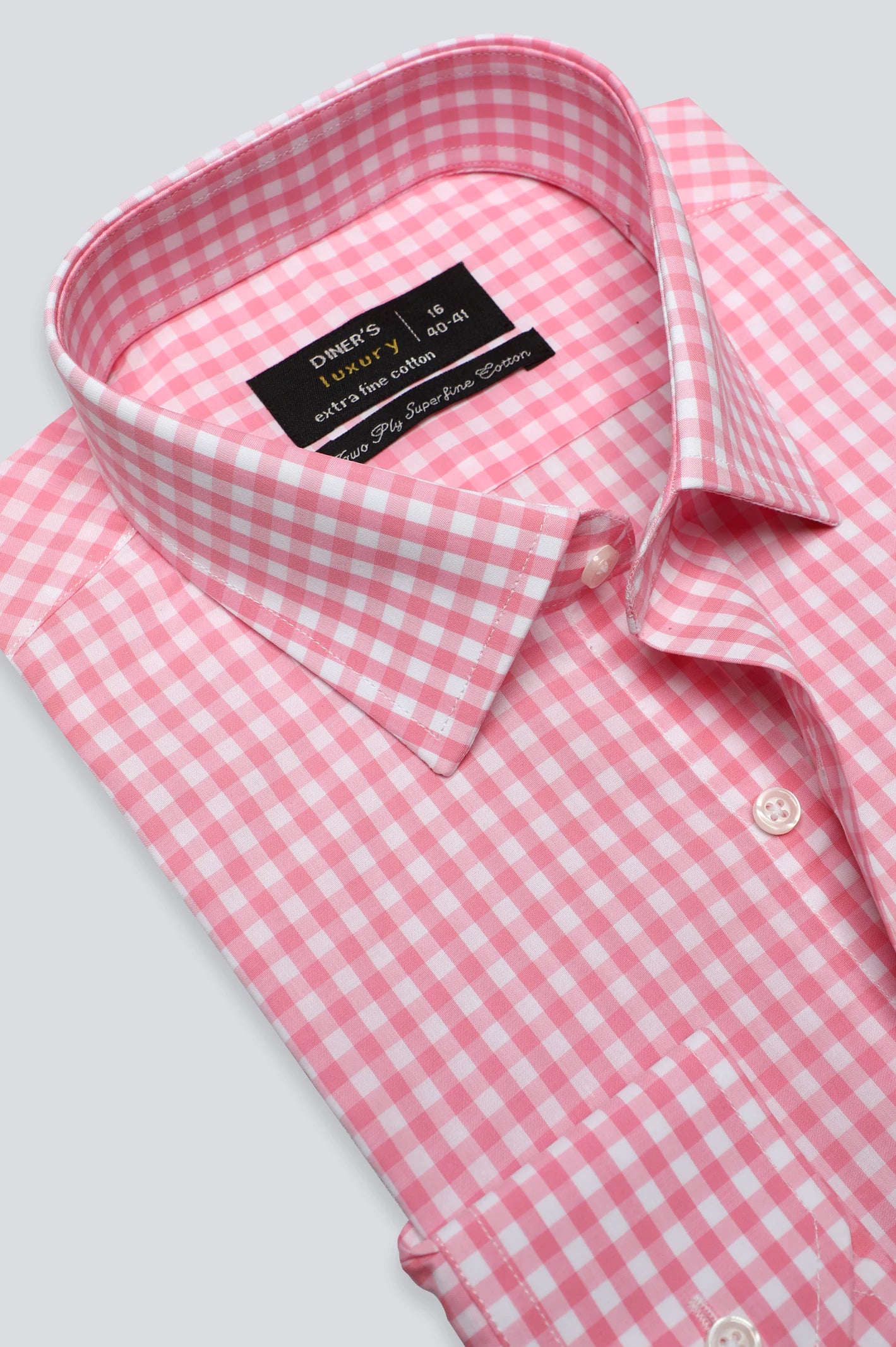 Men's Casual Friday Shirts for Relaxed Office DaysPink Gingham Check Formal Shirt