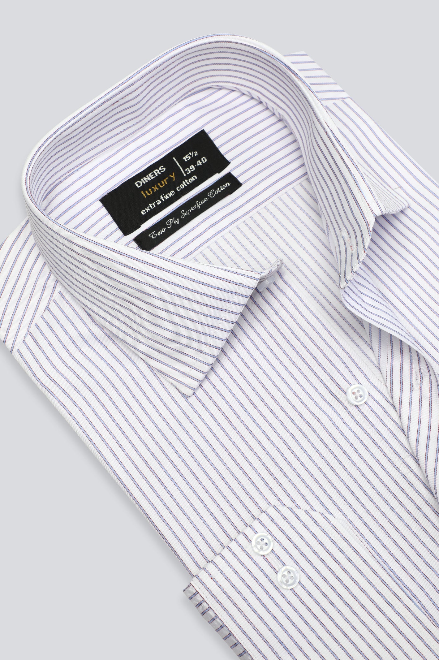 Men's Solid-Color Block Shirts for a Bold StatementMulticolor Pencil Stripe Formal Shirt