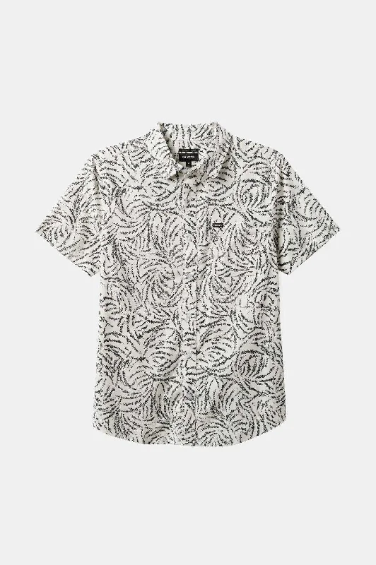 Men's Wrinkle-Free Shirts for Easy CareCharter Print S/S Shirt - Off White/Black Ripple