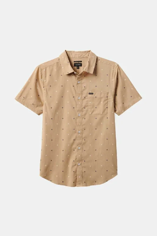 Men's Patterned Dress Shirts for a Unique TwistCharter Print S/S Woven Shirt - Sand Pyramid