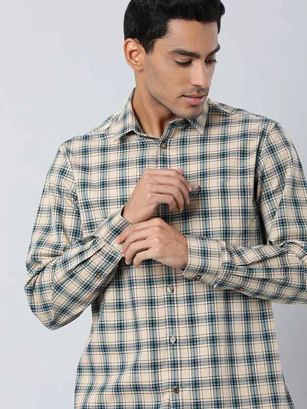 Men's Weekend Shirts for Leisurely OutingsMen Checked Full Sleeve Cotton Shirt
