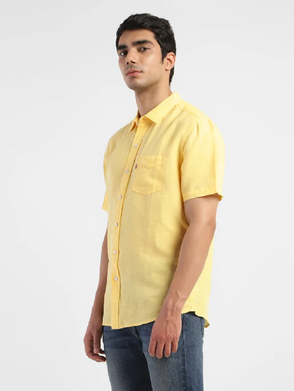 Men's Travel Shirts for Easy PackingMen's Solid Spread Collar Shirt