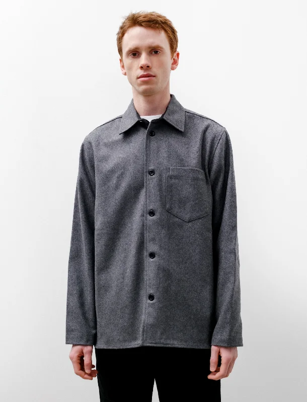 Men's Polo Shirts for Sports and Casual WearUlrik Wool Shirt Grey Melange