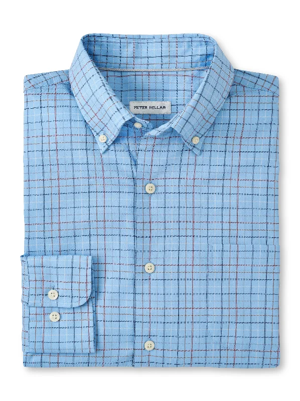 Men's Rugby Shirts for a Sporty LookPeter Millar Sydney Crown Lite Cotton-Stretch Sport Shirt in Cottage Blue