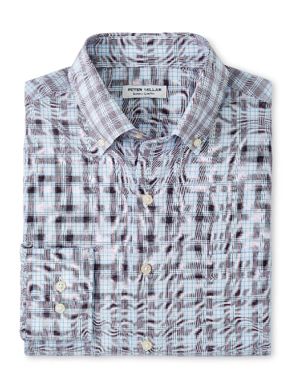 Men's Smart Casual Shirts for Business Casual SettingsPeter Millar Watson Performance Poplin Sport Shirt in Galaxy