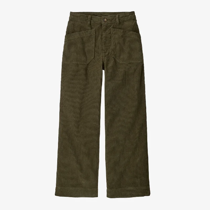 Men's High-Waisted Pants for a Retro StyleWomen's Wide-Leg Corduroy Pants - Basin Green