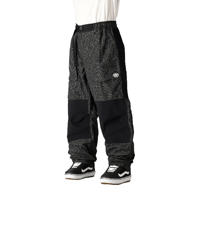 Men's Pants with Pleated Fronts686 Ghost 2.5L Snowboard Pants Black Grid Colourblock 2025