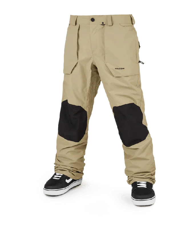 Men's Button-Fly Pants for a Traditional TouchVOLCOM Roan Snowboard Pants Dark Khaki 2024